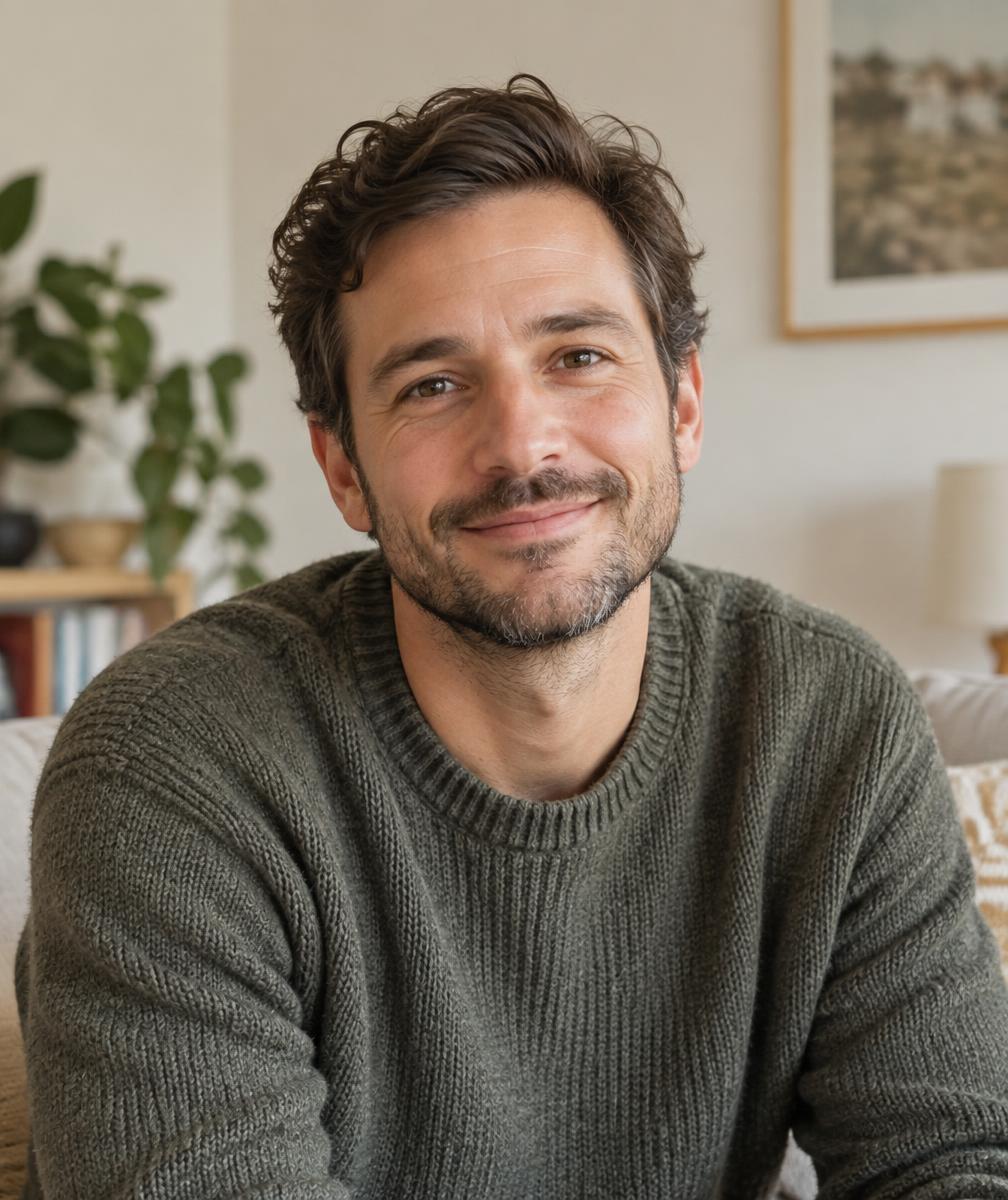Jim, the author, at home